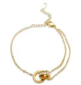 Pulsera de acero con corazón y circonias