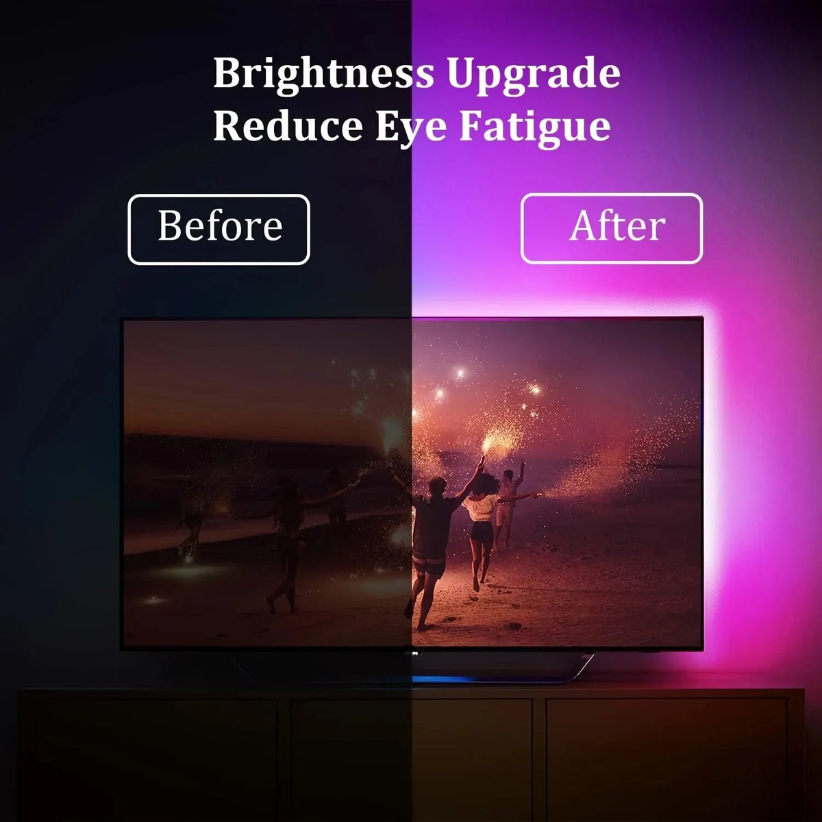 Tira LED RGB para TV con control de 3 teclas
