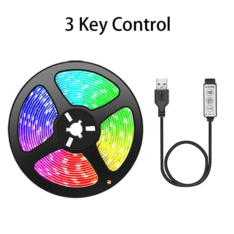 Tira LED RGB para TV con control de 3 teclas