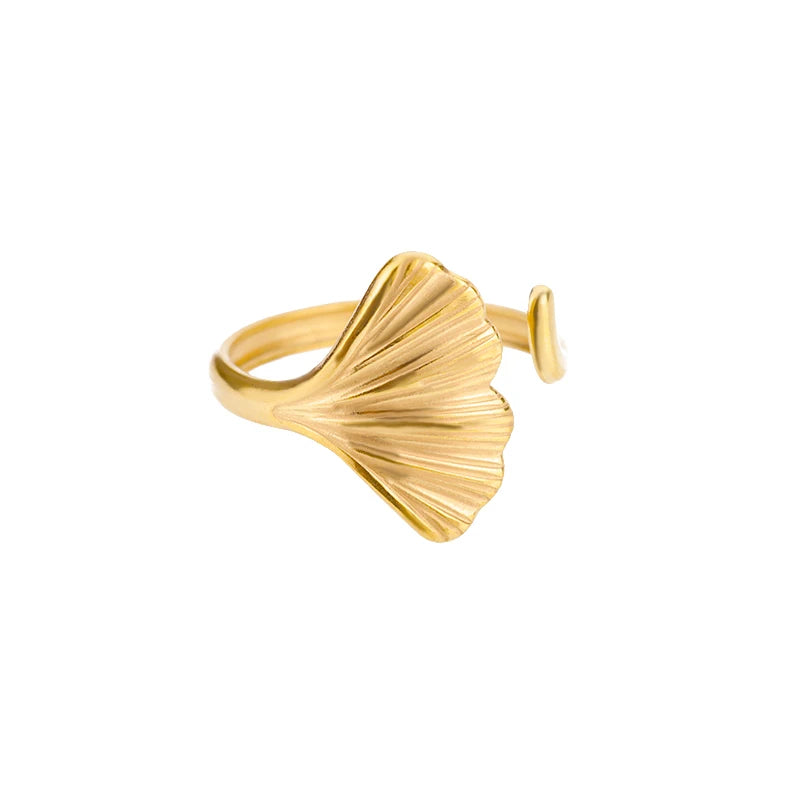 Anillo de acero 316L dorado Clásico