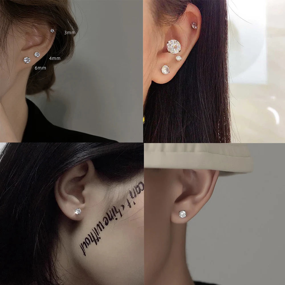 Aros Tragus Cristal Redondo Acero Quirúrgico