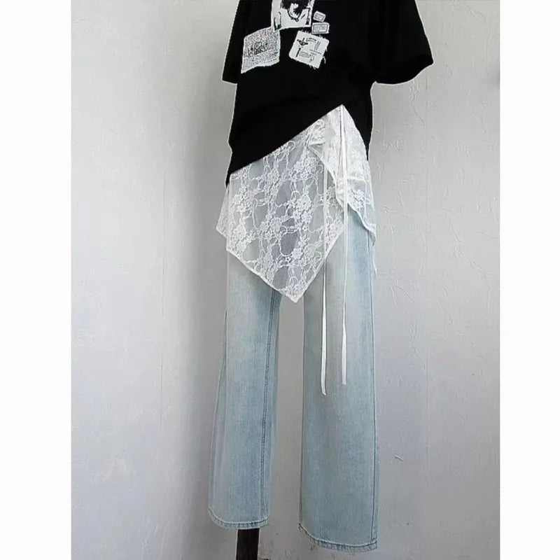 Pollera mini en capas con cordones