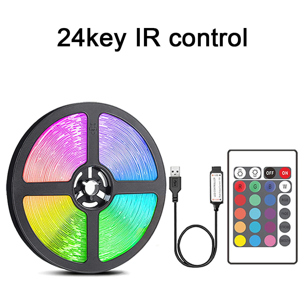 Tira LED RGB USB con control remoto