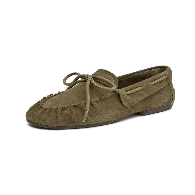 Mocasines Siena de gamuza con pliegues
