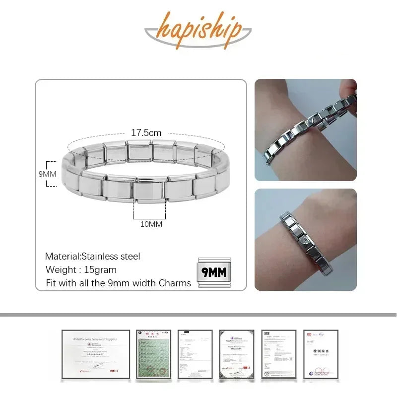 Pulsera elástica de acero estilo italiano