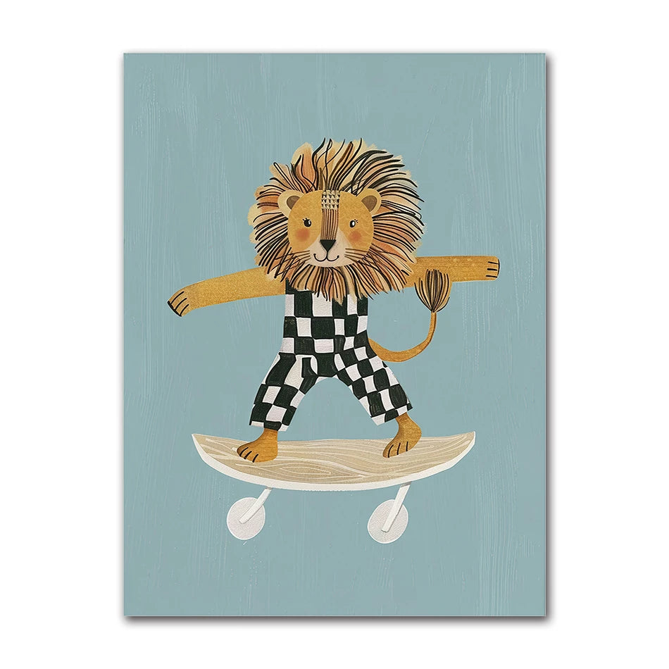 Lámina Canvas Animales para Cuarto Infantil