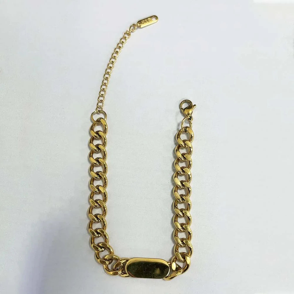 Pulsera de acero con corazón y circonias