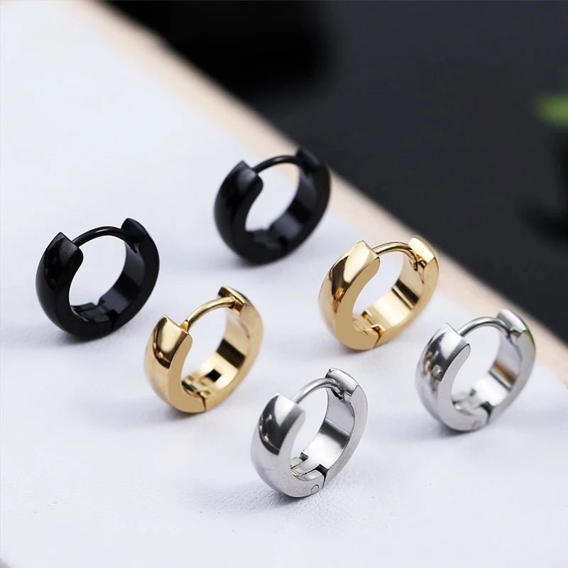 Aros unisex de acero inoxidable estilo Urbano
