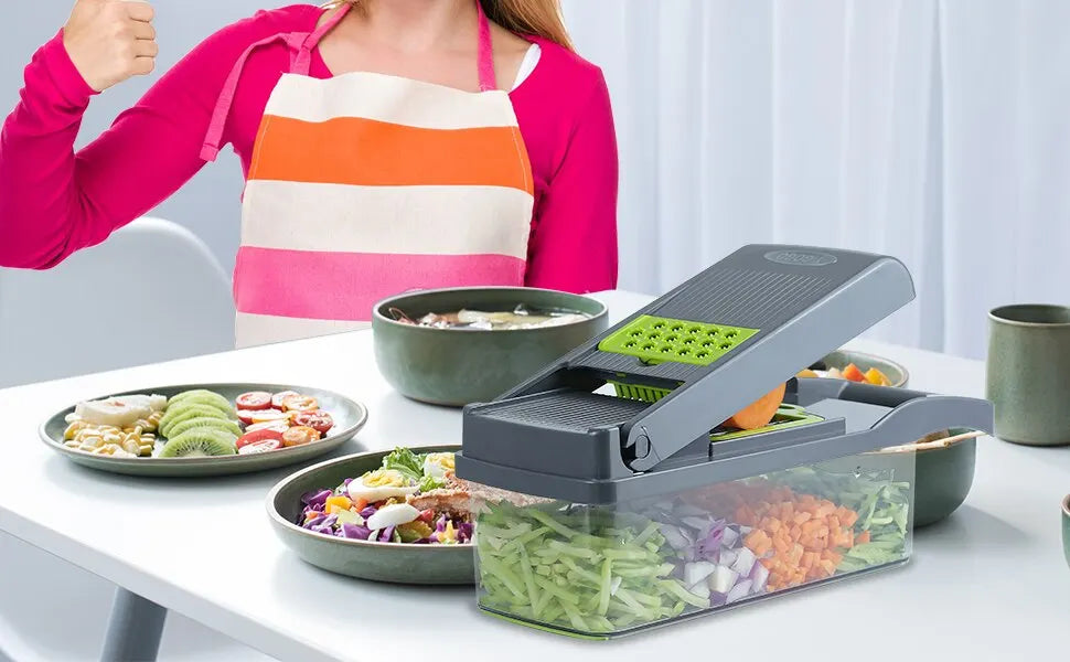 Cortador Multifunción de Verduras y Frutas con Cesto