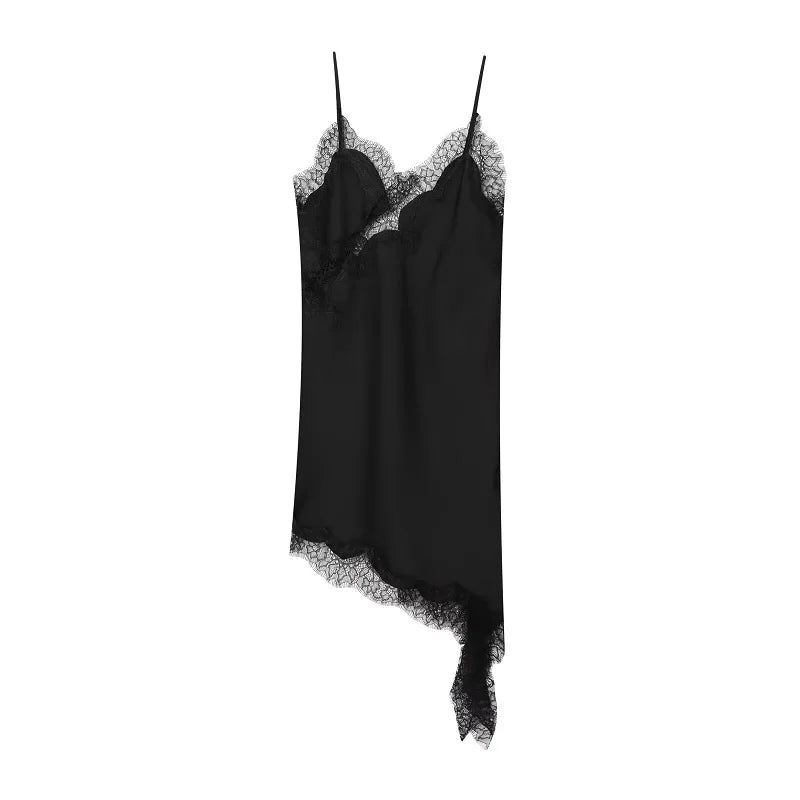 Vestido mini satinado de breteles Vera