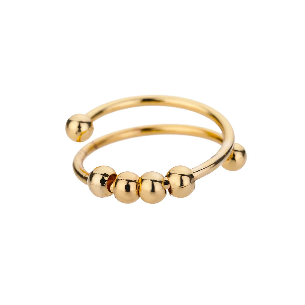 Anillo de acero 316L dorado Clásico