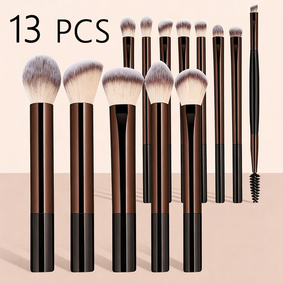 Set de 13 Brochas de Maquillaje con Mango de Aluminio