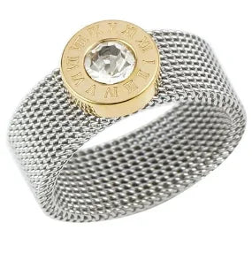 Anillo de acero con circonias Bruma