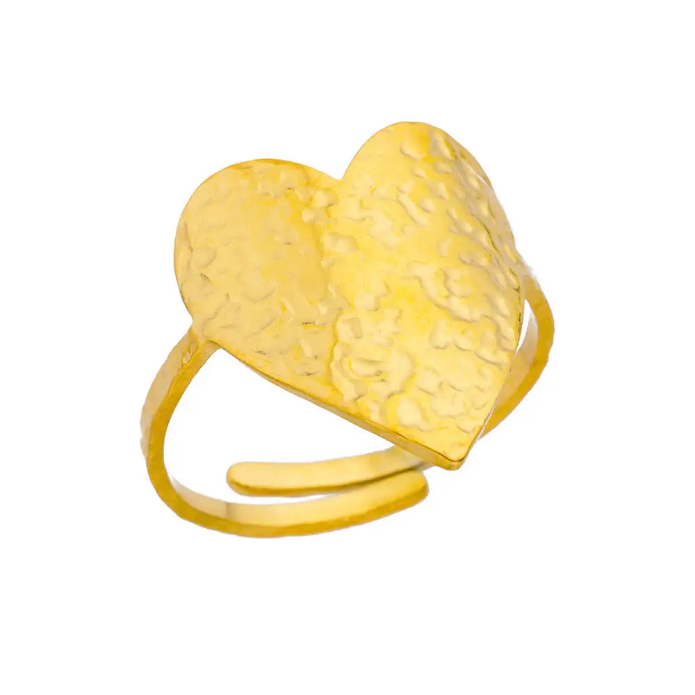Anillo de acero 316L dorado Clásico
