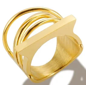Anillo de acero con circonias Bruma