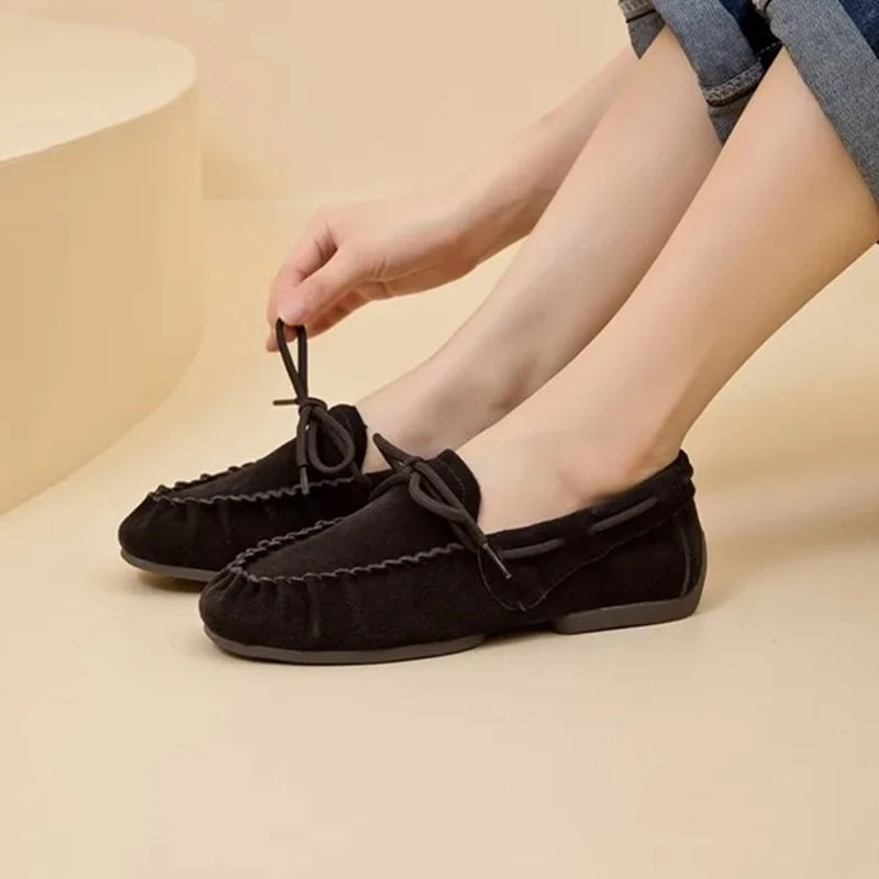 Mocasines Siena de gamuza con pliegues