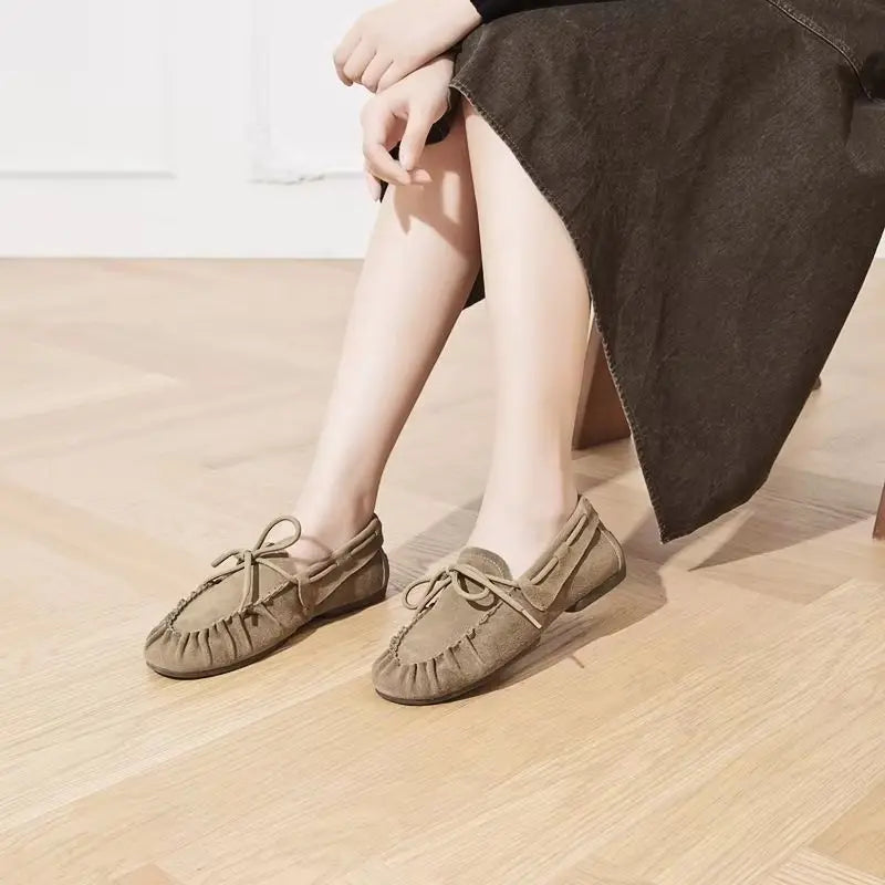 Mocasines Siena de gamuza con pliegues