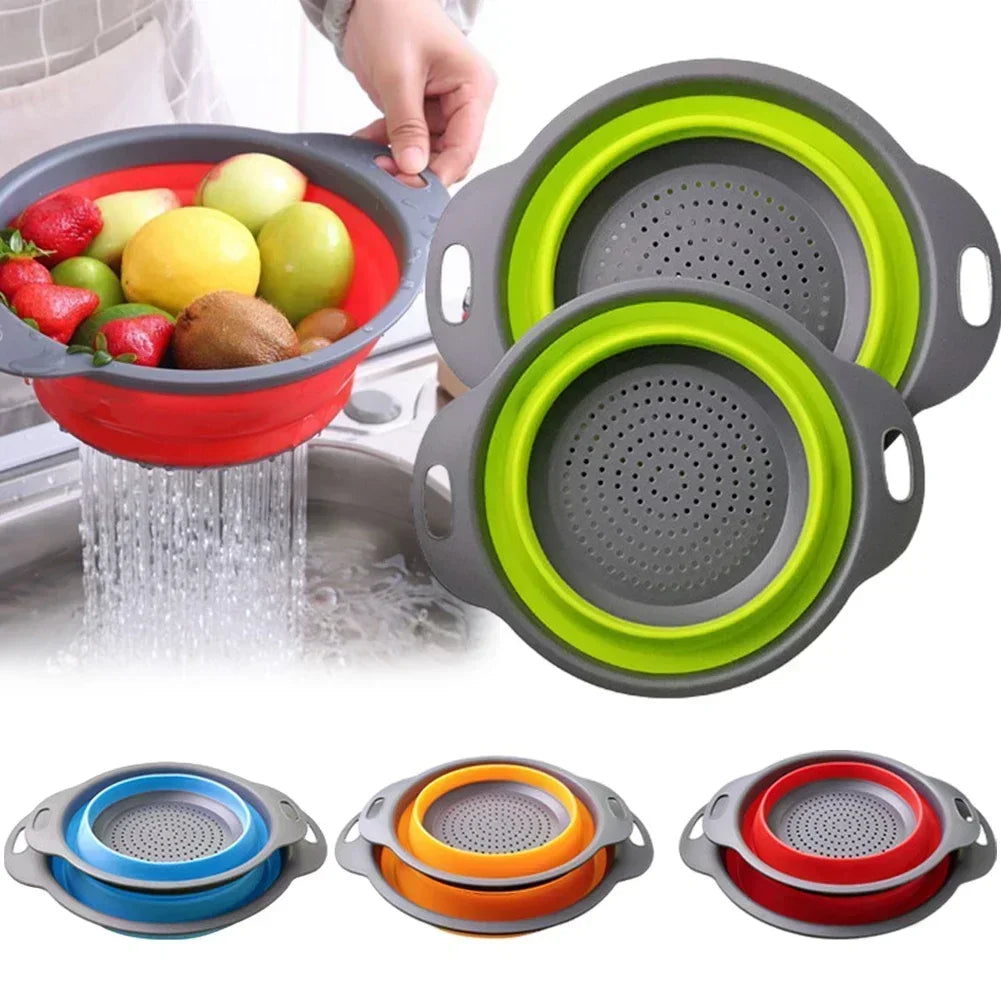 Colador plegable redondo para frutas y verduras