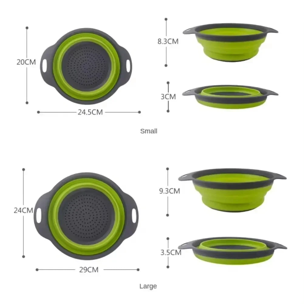 Colador plegable redondo para frutas y verduras