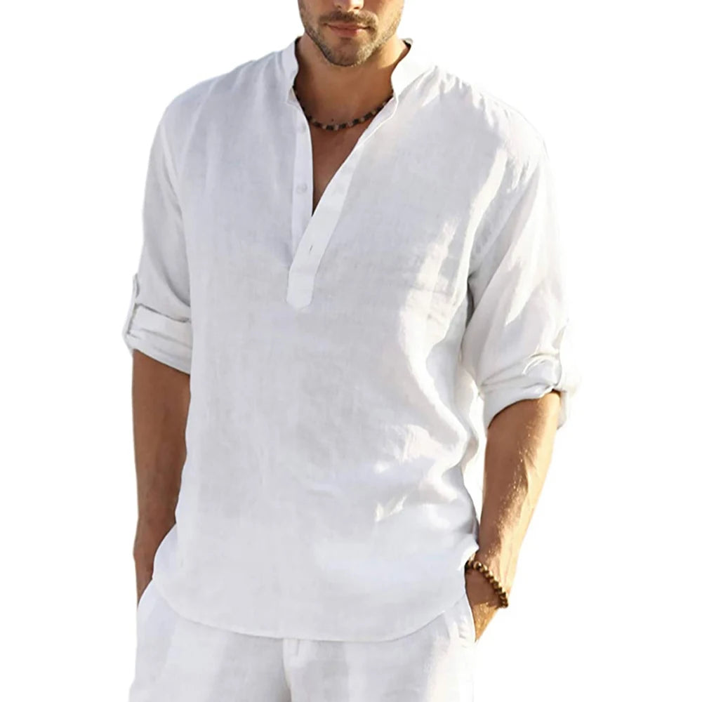 Camisa Casual Brisa de Algodón y Lino