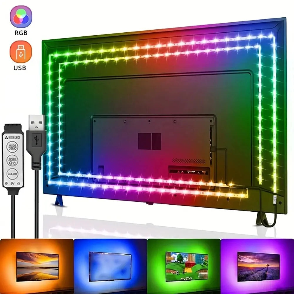 Tira LED RGB para TV con control de 3 teclas