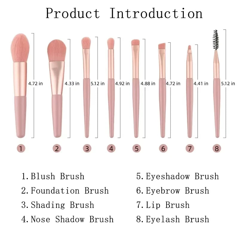 Set de Brochas de Maquillaje Mini Suaves x8