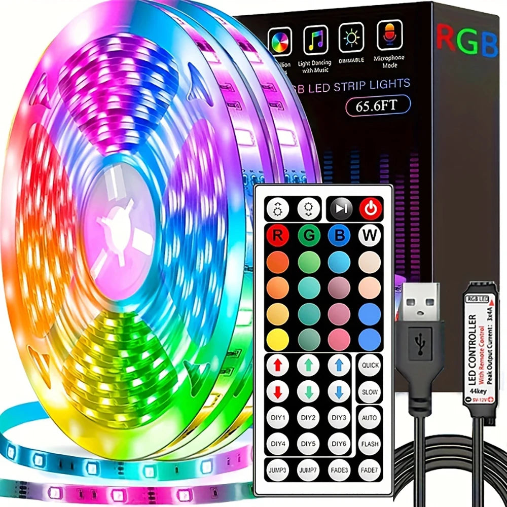 Tira LED RGB USB con control remoto
