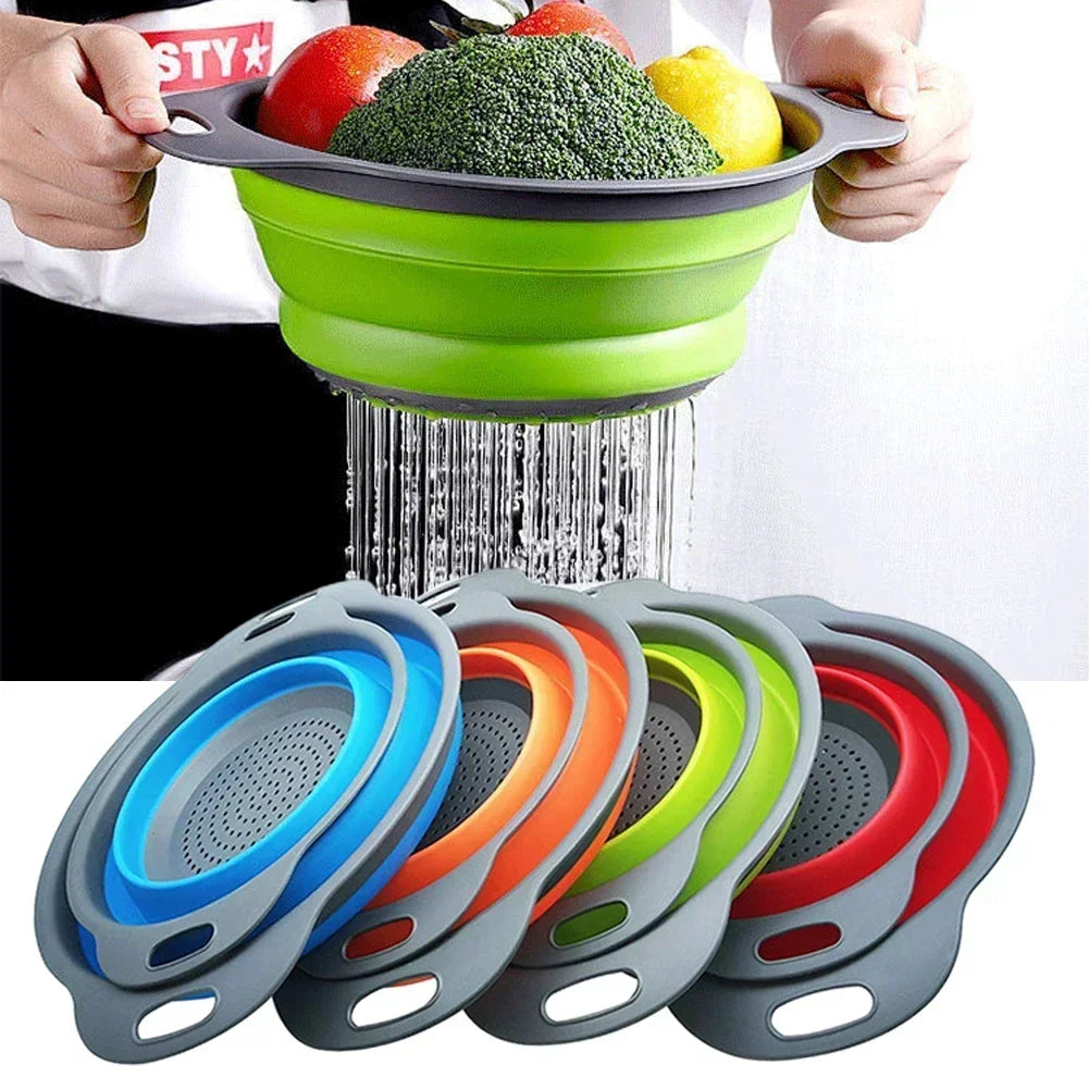 Colador plegable redondo para frutas y verduras
