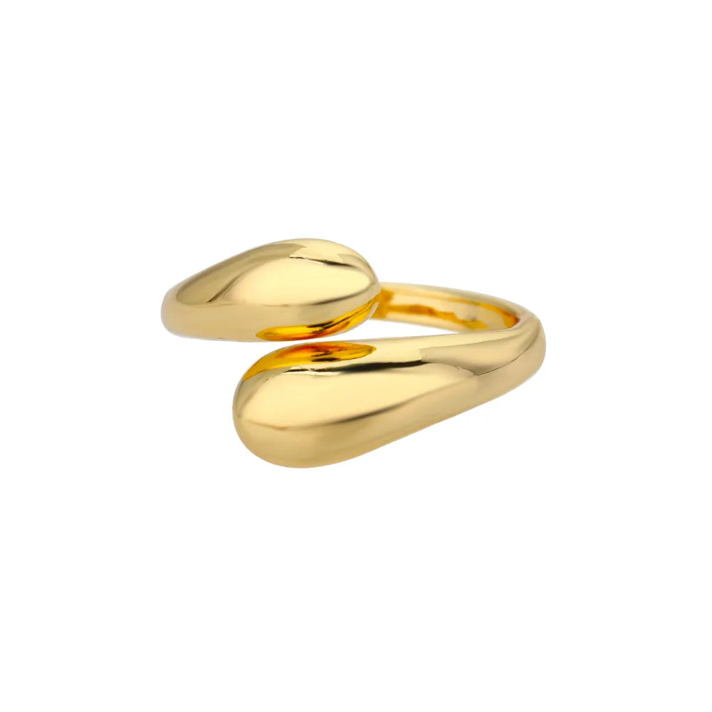 Anillo de acero 316L dorado Clásico