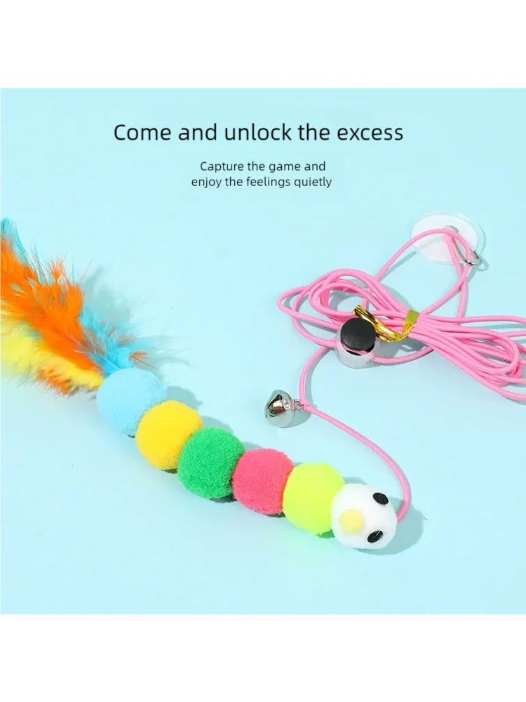 Vara Elástica Colgante para Gatos con Plumas