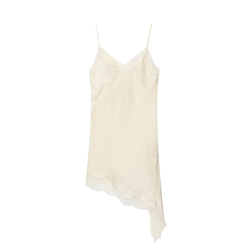 Vestido mini satinado de breteles Vera