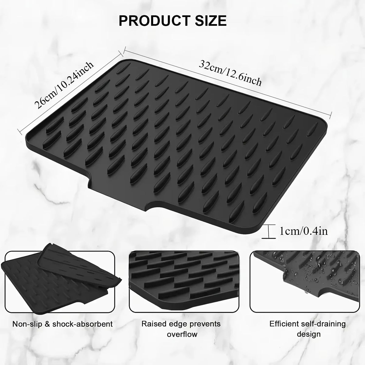 Secaplatos de silicona rectangular Nera