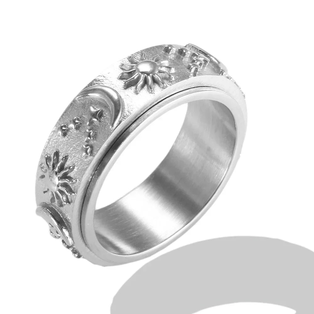 Anillo de acero con circonias Bruma