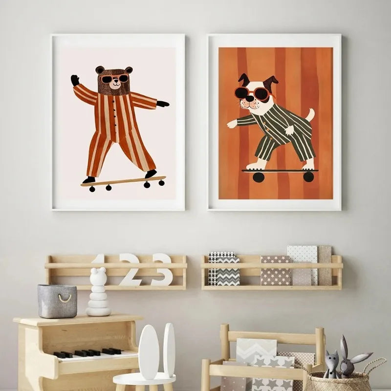 Lámina Canvas Animales para Cuarto Infantil