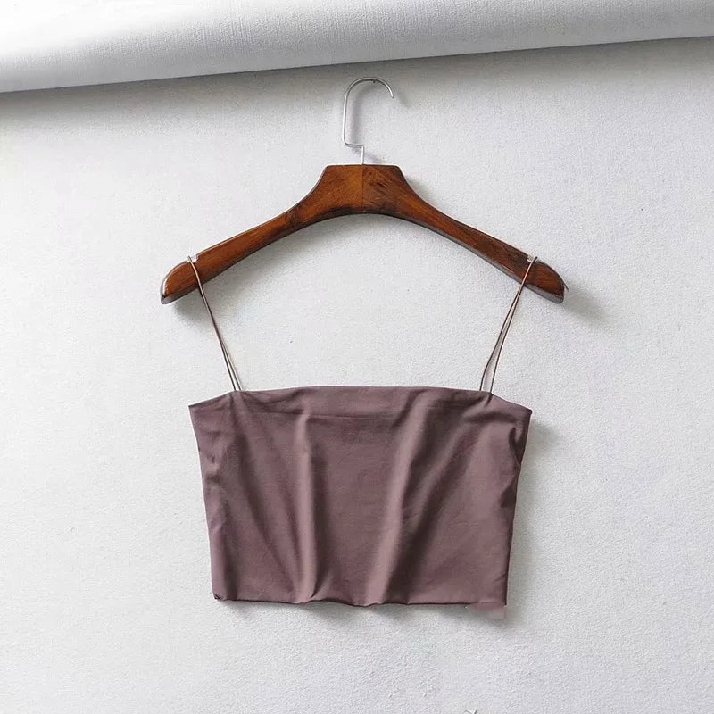 Top corto liso Aura