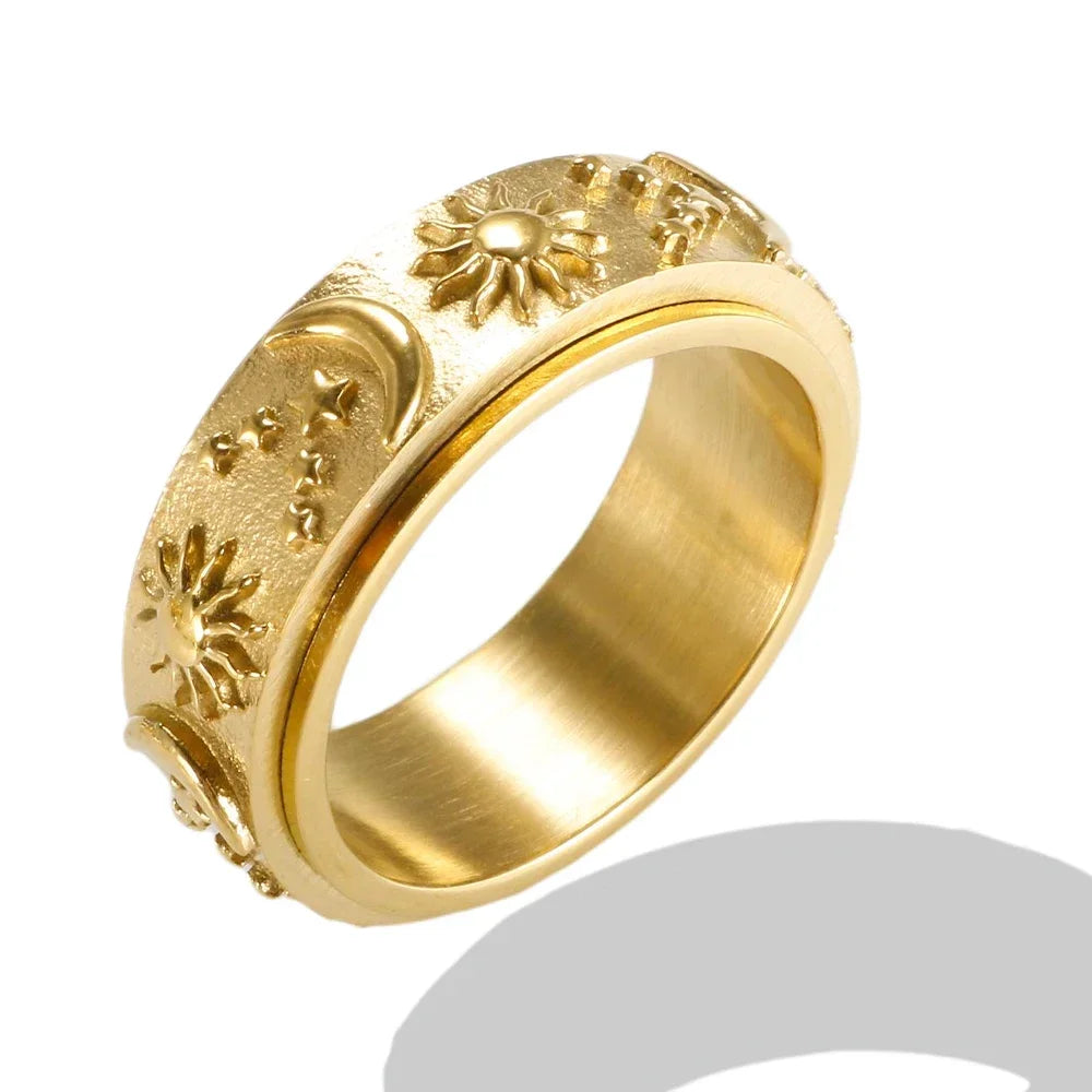 Anillo de acero con circonias Bruma