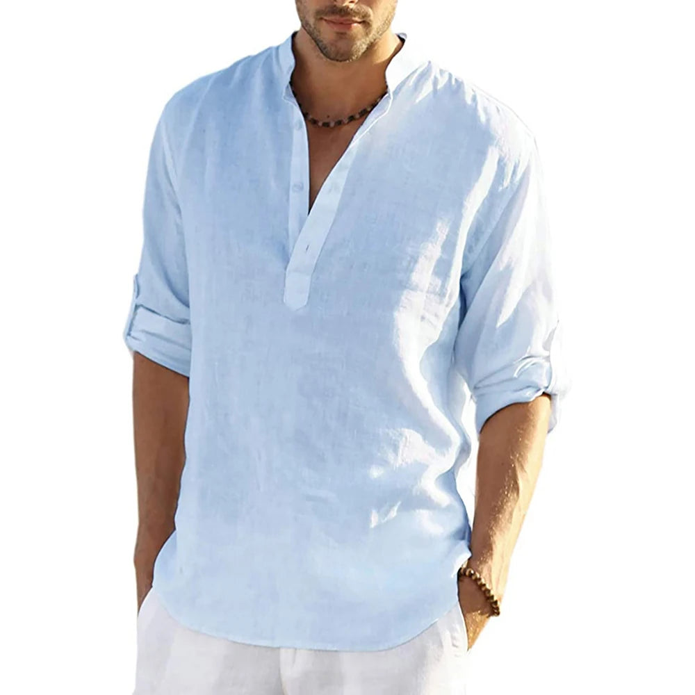Camisa Casual Brisa de Algodón y Lino
