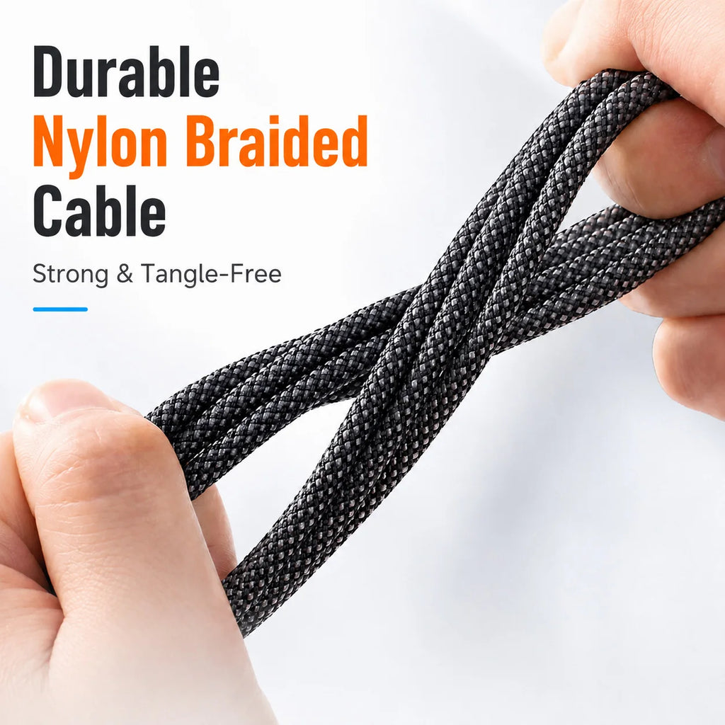 Cable USB-C trenzado de 1 m con pantalla LED