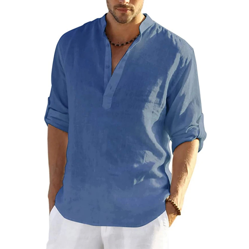 Camisa Casual Brisa de Algodón y Lino