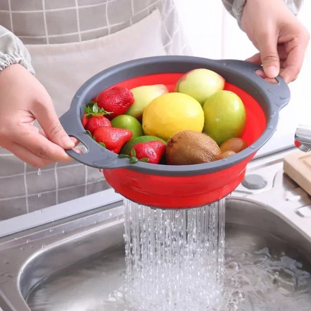 Colador plegable redondo para frutas y verduras