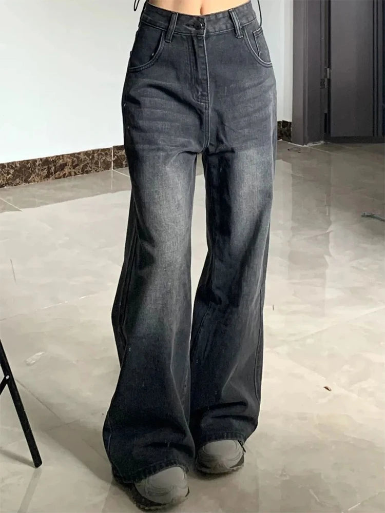 Jean recto de tiro alto estilo Y2K