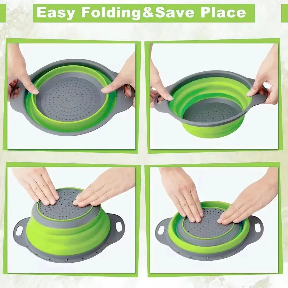 Colador plegable redondo para frutas y verduras