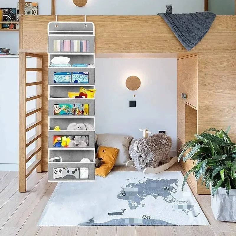 Organizador de puerta de 5 bolsillos en gris