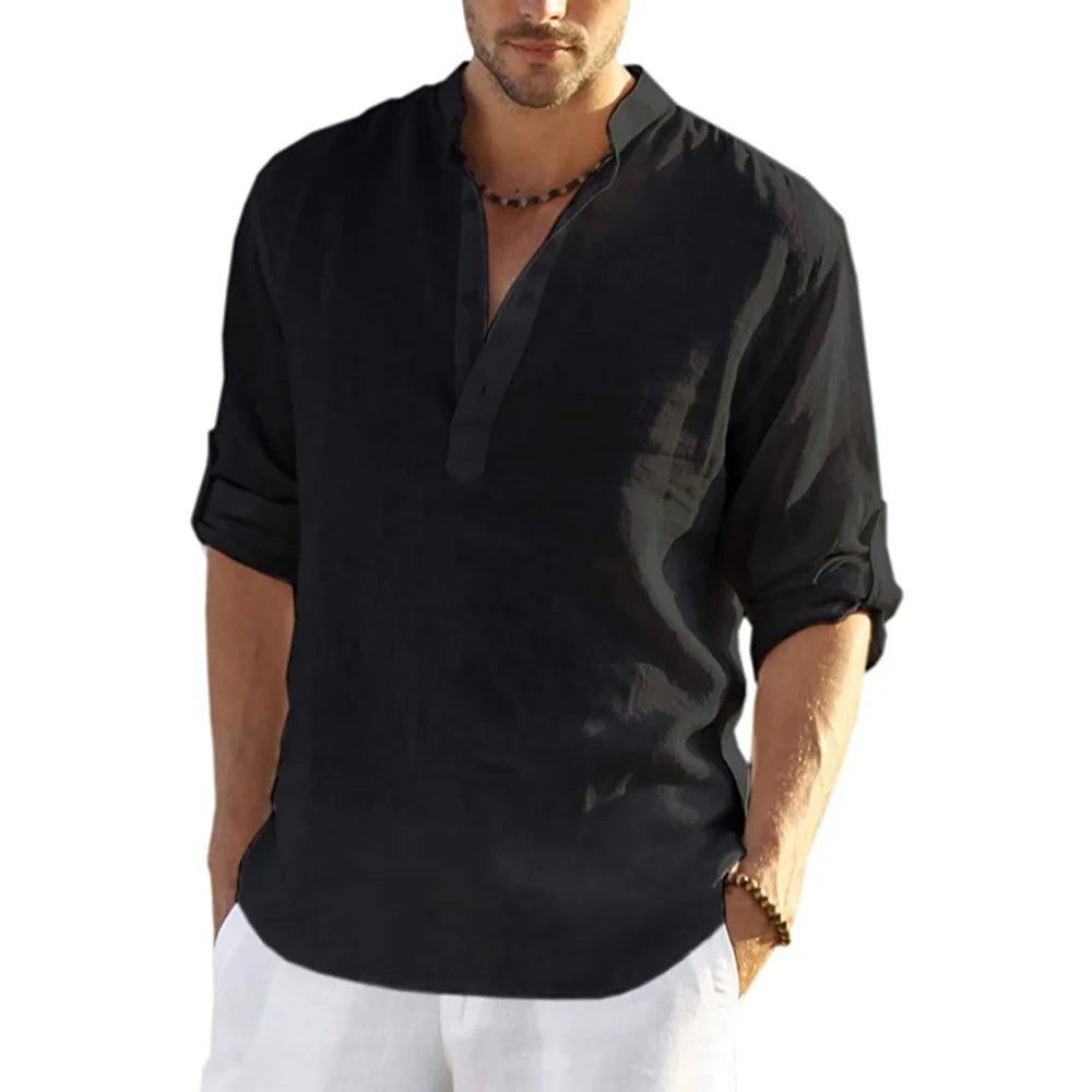 Camisa Casual Brisa de Algodón y Lino